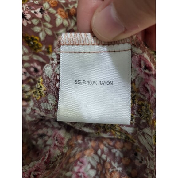 Jane + Delancey Women's M Floral Boho Lace Trim Blouse Peasant Tassel Festival - Picture 8 of 9